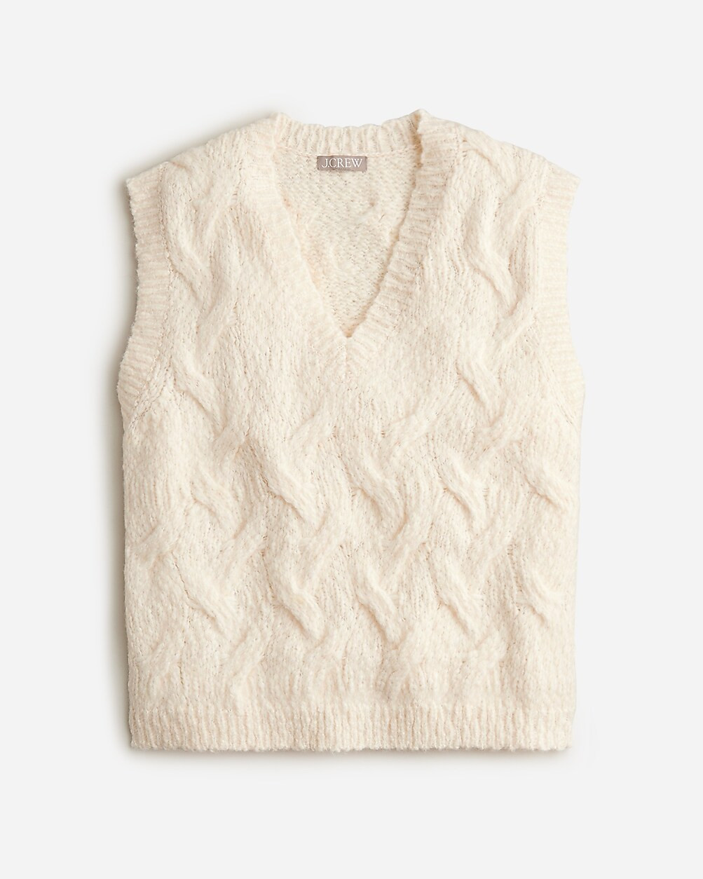 Relaxed cable-knit V-neck sweater-vest | J. Crew US