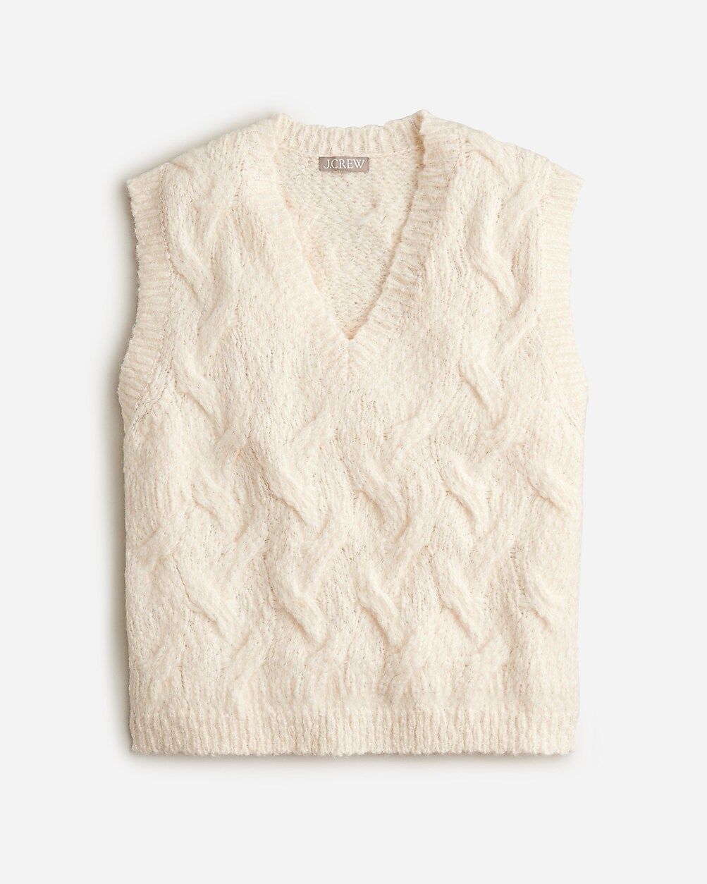 Relaxed cable-knit V-neck sweater-vest | J.Crew US