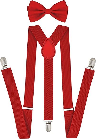 trilece Suspenders and Bow Tie Sets for Men Tuxedo Suit Suspenders and Pretied Bowtie for Wedding... | Amazon (US)