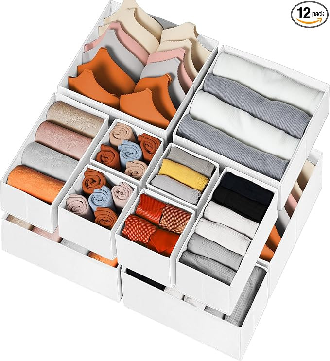 Criusia Drawer Organizer Clothes 12 Pack - Fabric Closet Organizers and Storage for Nursery Organ... | Amazon (US)