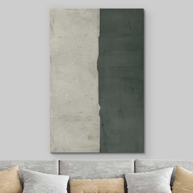 IDEA4WALL Canvas Print Wall Art Mid-Century Duotone Gray Color Block Collage Abstract Shapes Illu... | Wayfair North America