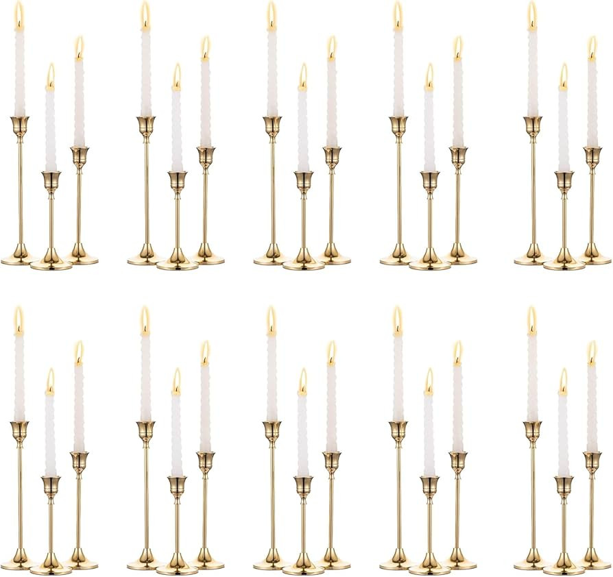 Gold Candle Holders Set -30pcs Taper Candle Holder for Candlesticks, Tall Metal Candlestick Holde... | Amazon (US)
