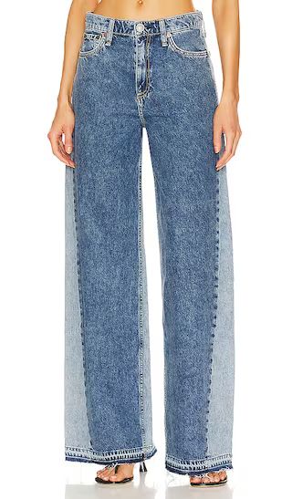 Sofie Two Tone Jean in Double Indigo | Revolve Clothing (Global)