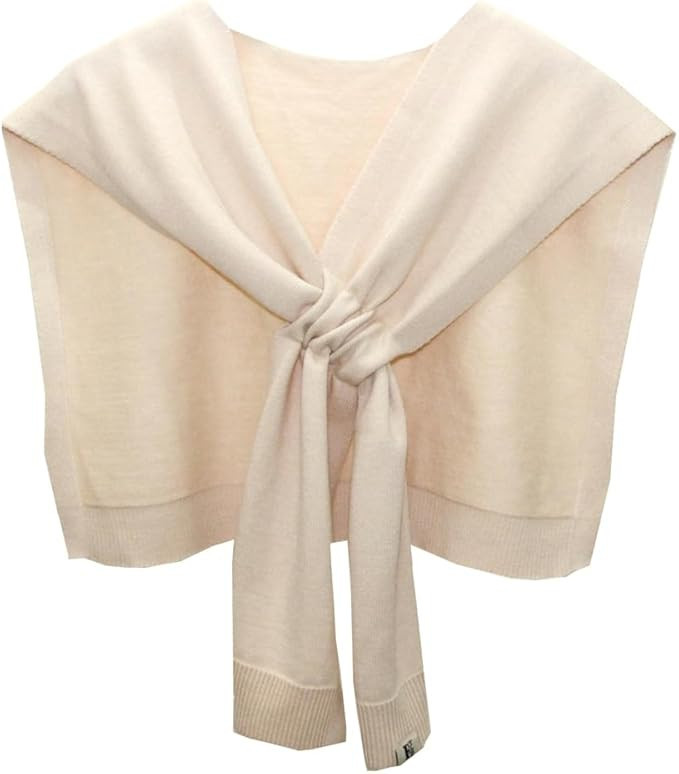 Women's Casual Knit Sweater Shawl Wrap Tied Detachable Fake Collar Triangle Knotted Shawls Travel... | Amazon (UK)