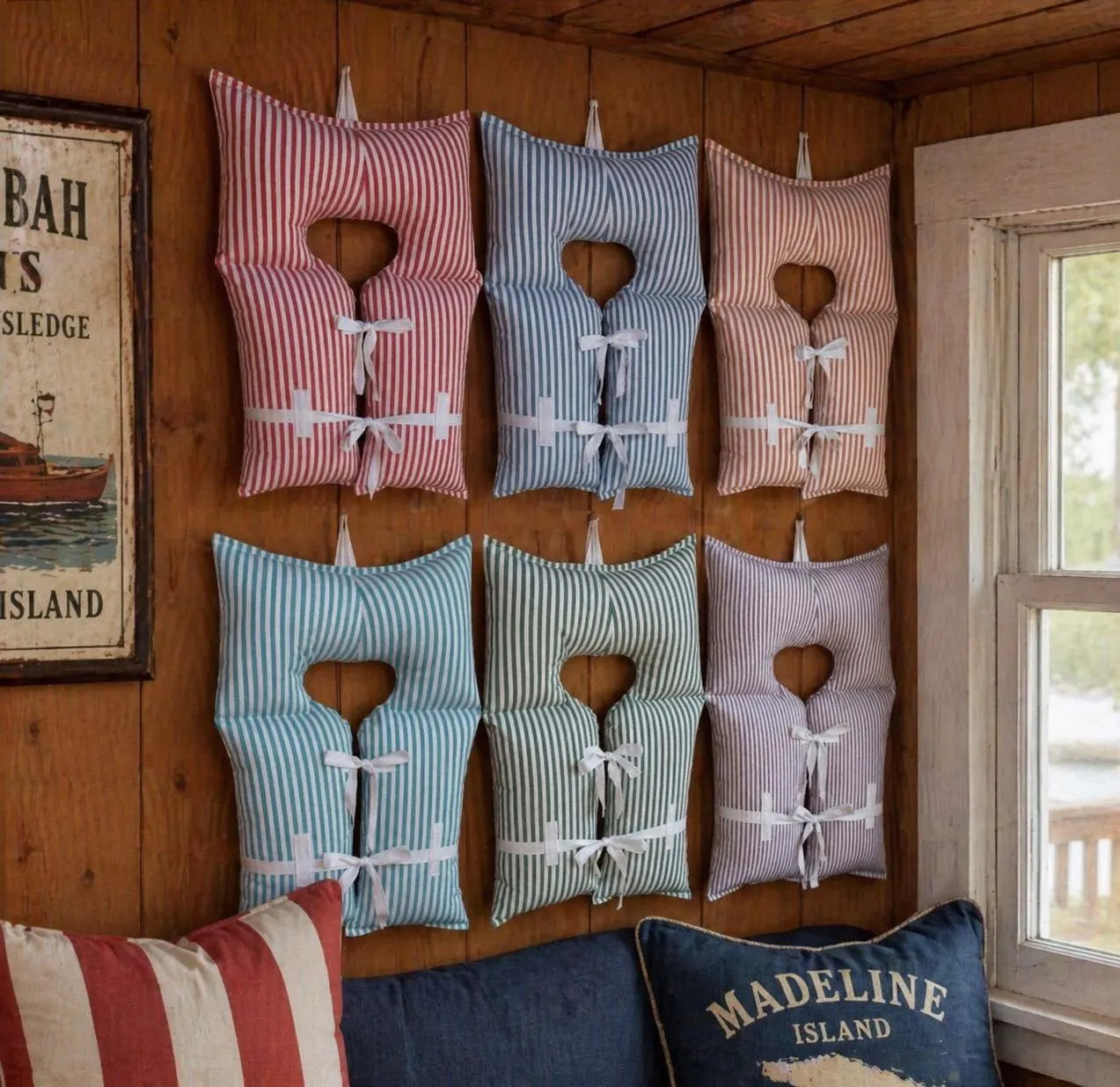 Vintage Life Jacket Wall Decor, Nautical Lake House Art, Coastal Beach Cabin Accent | Etsy (Global)