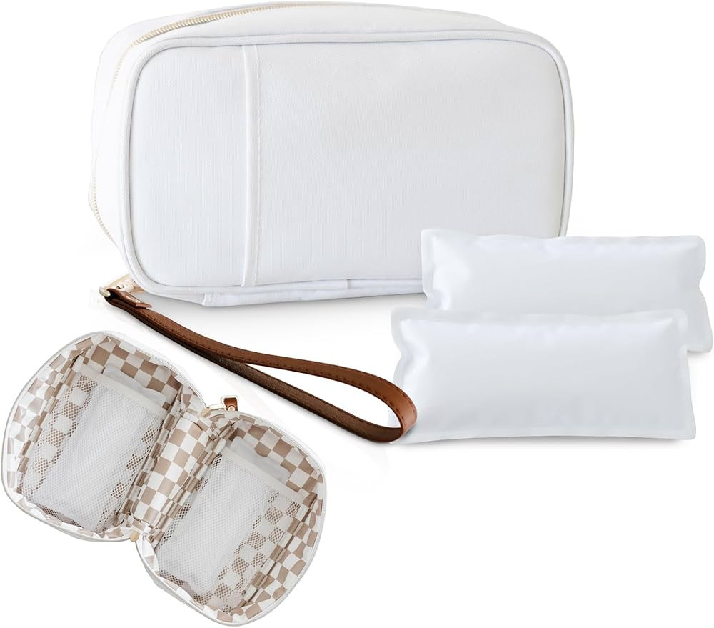 Breast Milk Cooler Travel Bag - Waterproof Breastmilk Storage Bag Cooler w/Ice Pack, Checkerboard... | Amazon (US)