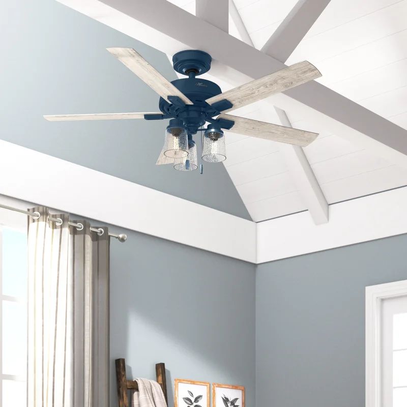 52" Hartland 5 - Blade Standard Ceiling Fan with Pull Chain and Light Kit Included | Wayfair North America