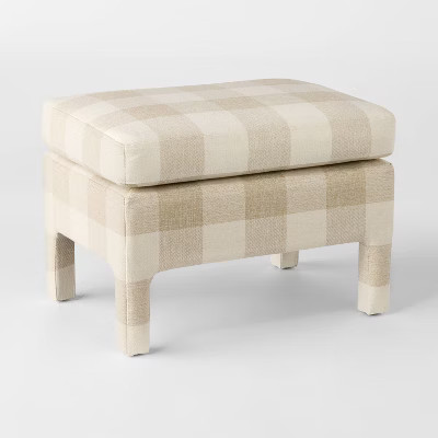 Bellfield Fully Upholstered Ottoman Checkered - Threshold™ designed with Studio McGee | Target