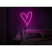 Heart Neon Sign, Heart Light, Heart Led Light Wall Decor, Heart Art, Neon Sign Decor, Neon | Etsy (US)