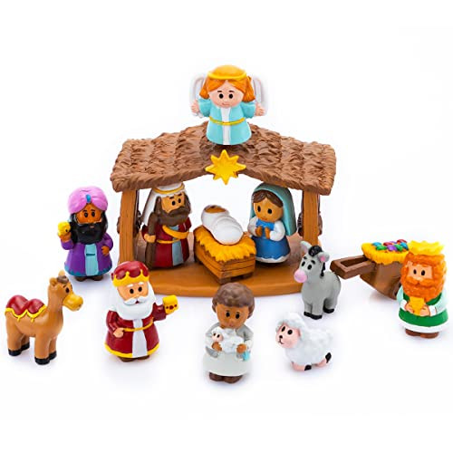JOYIN 13 PCS Christmas Little Nativity Playset, Reenact Miniature Toys Nativity Set, Christmas Ma... | Amazon (US)