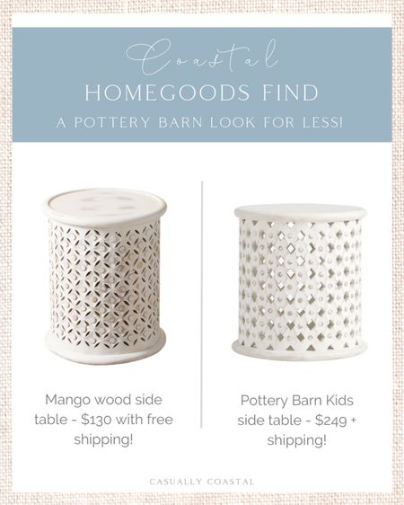 A Pottery Barn Kids look for less! This mango wood side table at HomeGoods is almost half the price and ships free with code SHIP119!
-
home decor, coastal decor, beach house decor, beach decor, beach style, coastal home, coastal home decor, coastal decorating, coastal interiors, coastal house decor, beach style, neutral home decor, neutral home, coastal furniture, living room furniture, white side table, drum table, white drum side table, designer look for less, pottery barn dupe, nursery side table, bedroom side table, living room side table, round side table

#LTKhome #LTKstyletip