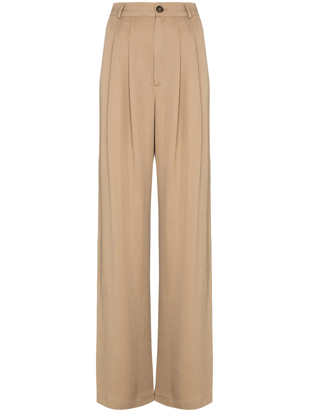 Reformation Mason high-waist wide-leg Trousers | Brown | FARFETCH | Farfetch Global