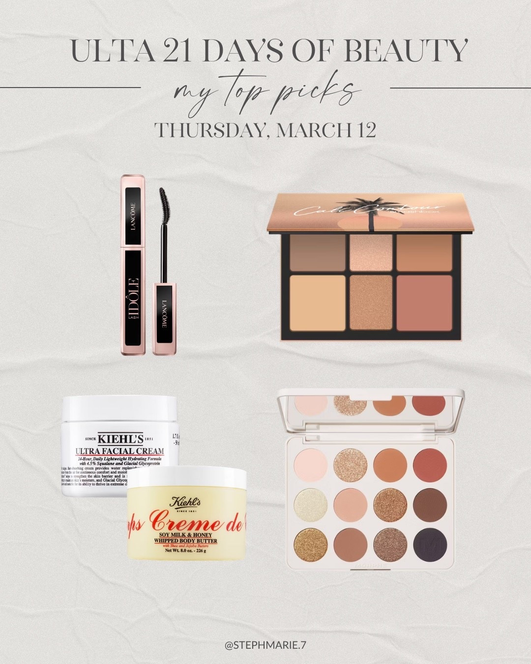 ULTA 21 DAYS OF BEAUTY ✨

My top picks today include a must have face palette, moisturizer, and mascara!

#LTKSaleAlert #LTKBeauty #LTKOver40