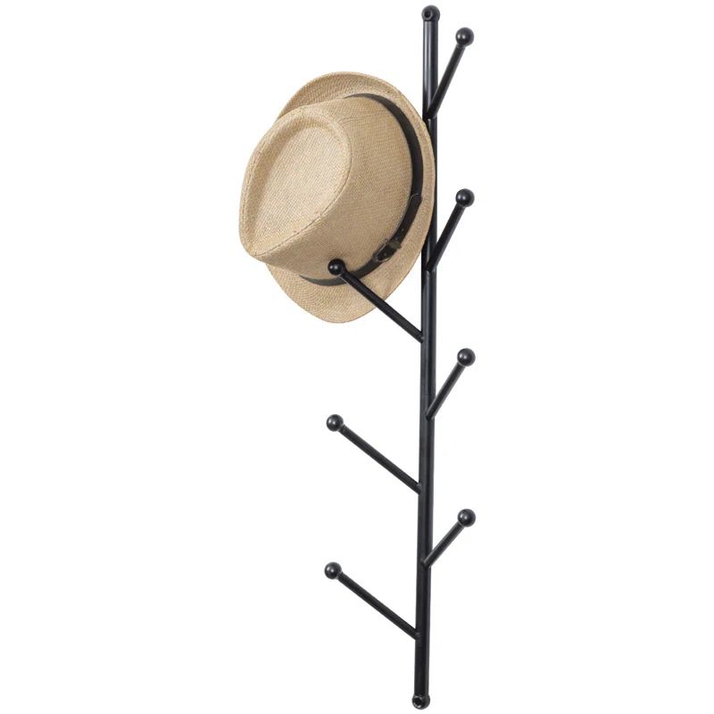 Latitude Run® Metal 8 - Hook Wall Mounted Coat Hat Rack in Black & Reviews | Wayfair | Wayfair North America