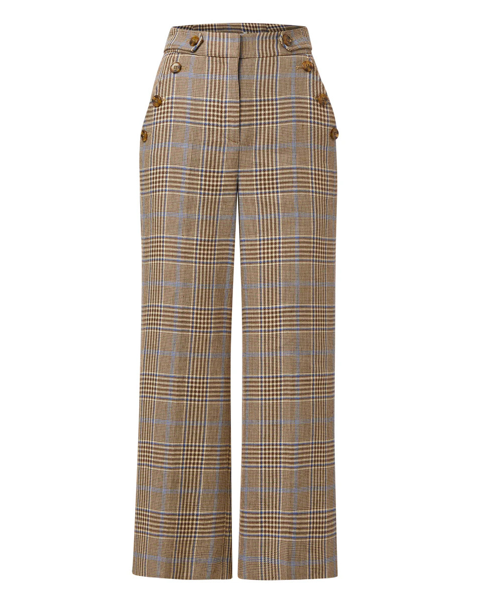 Hunter Linen Plaid Pant | Veronica Beard