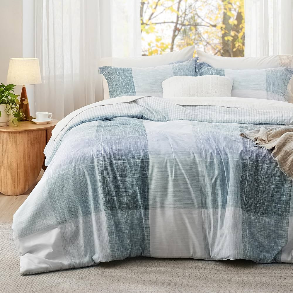 Bedsure Twin Duvet Cover Kids - Reversible Buffalo Plaid Duvet Cover Set, 2 Pieces with Zipper Cl... | Amazon (US)