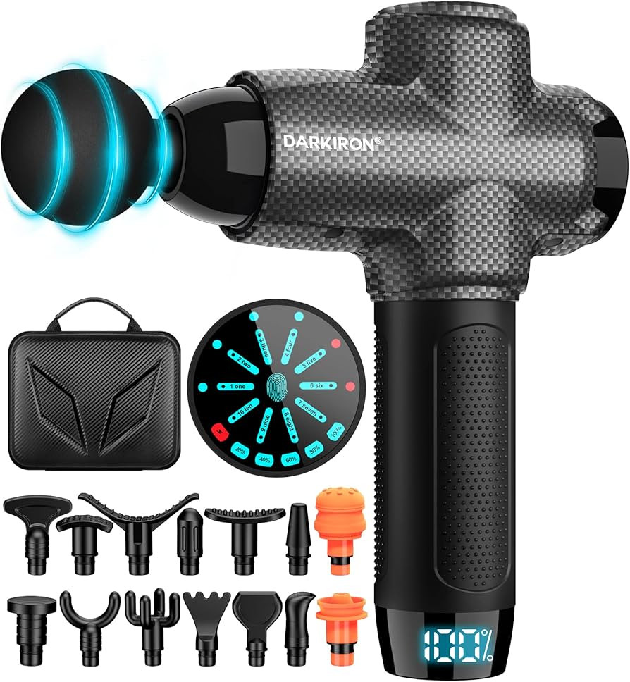 DARKIRON 10-Speed Massage Gun Deep Tissue, Percussion Muscle Massage Gun for Athletes - with 15 M... | Amazon (US)