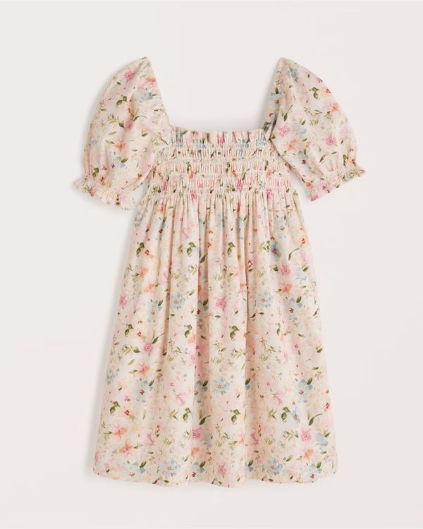Smocked Babydoll Mini Dress | Abercrombie & Fitch (US)