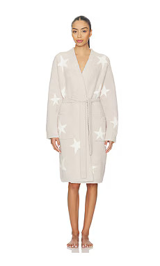 Barefoot Dreams CozyChic Starry Night Robe in Stone & Pearl from Revolve.com | Revolve Clothing (Global)