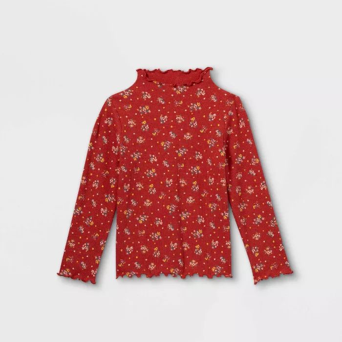 Toddler Girls' Rib Mock Neck Long Sleeve T-Shirt - art class™ | Target