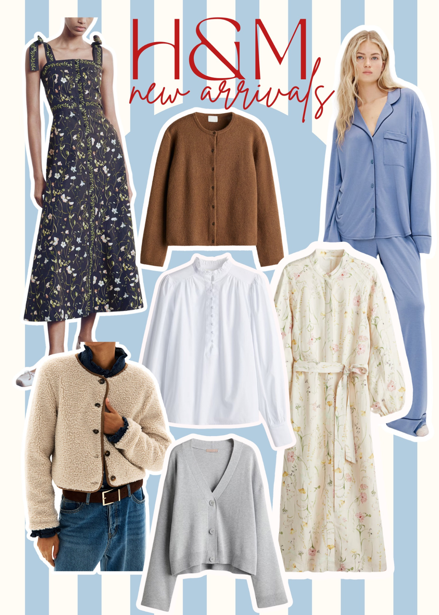 H&m new arrivals. Tuckernuck dupe bow sleeve midi dress, long sleeve easter dress, cardigan, pajamas, teddy cropped coat, white long sleeve top

#LTKFindsUnder100 #LTKStyleTip #LTKFindsUnder50