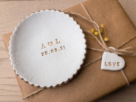 Personalised Ring Dish Engagement Gift, Jewellery Dish Wedding Gift, Ring Holder Anniversary Gift... | Etsy (US)
