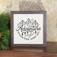 Adventure Explore More - Framed Sign, Cabin Decor, 9"" X Wood Frame | Etsy (US)