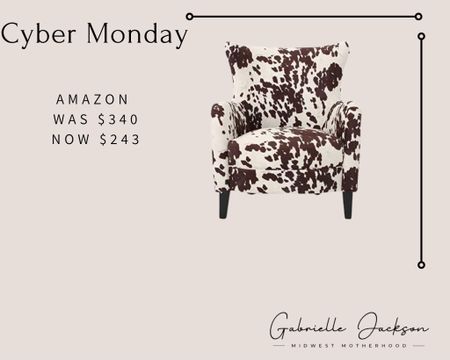 Cyber Monday Sale on Amazon: cow print accent chair 

#LTKHoliday #LTKCyberweek #LTKGiftGuide