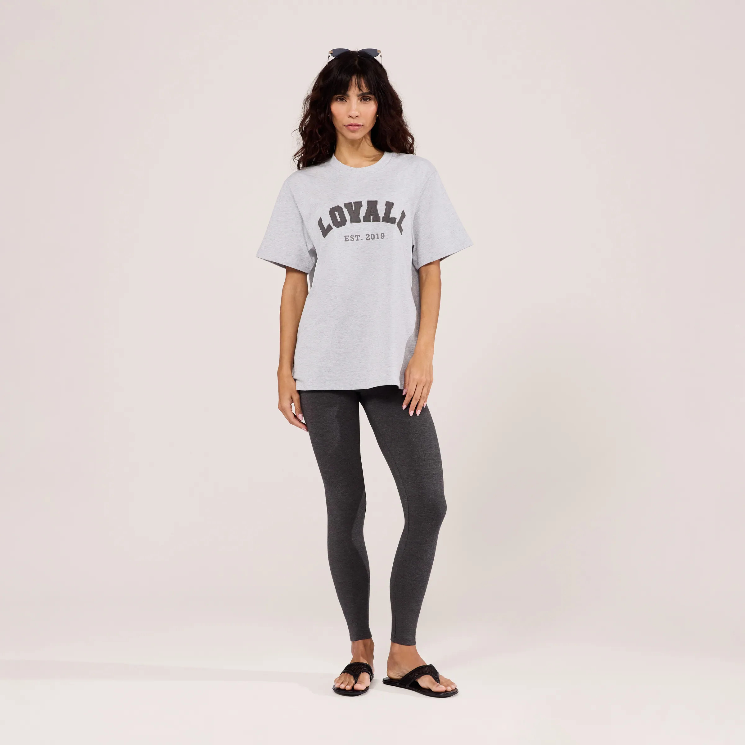Graphic T-shirt Varsity | Light Grey Marl | LOVALL