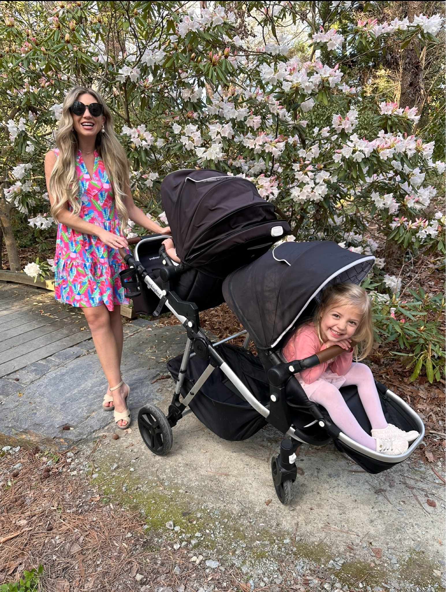 Mockingbird Single-to-Double Stroller 2.0. I got the second seat when I had my son! The car seat adapter was super handy when I wanted to transfer my son from the car to stroller. The car seat just snaps right on the stroller! 

#LTKBump #LTKKids #LTKBaby