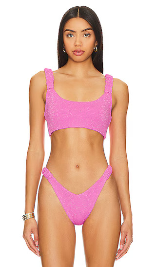 Effie Bikini Top in Petal Pink Scrunch | Revolve Clothing (Global)