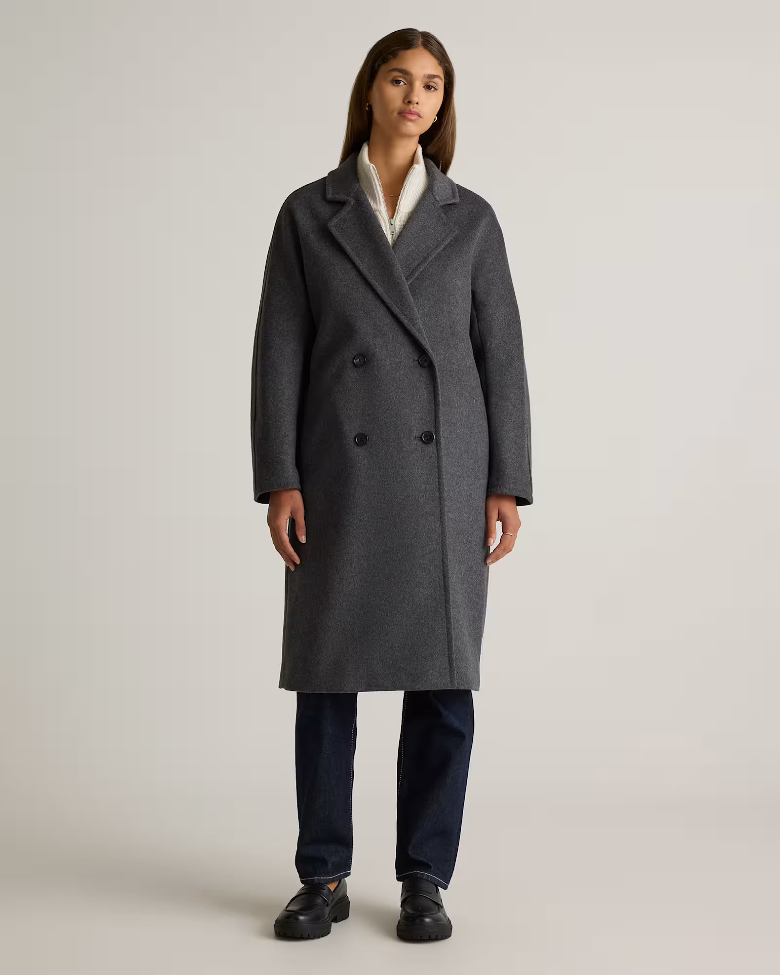 Italian Wool Double-Breasted Slouch Coat | Quince