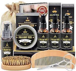 Beard Kit for Men Grooming & Care W/Beard Wash/Shampoo,3 Packs Beard Oil,Beard Balm Leave-in Cond... | Amazon (US)