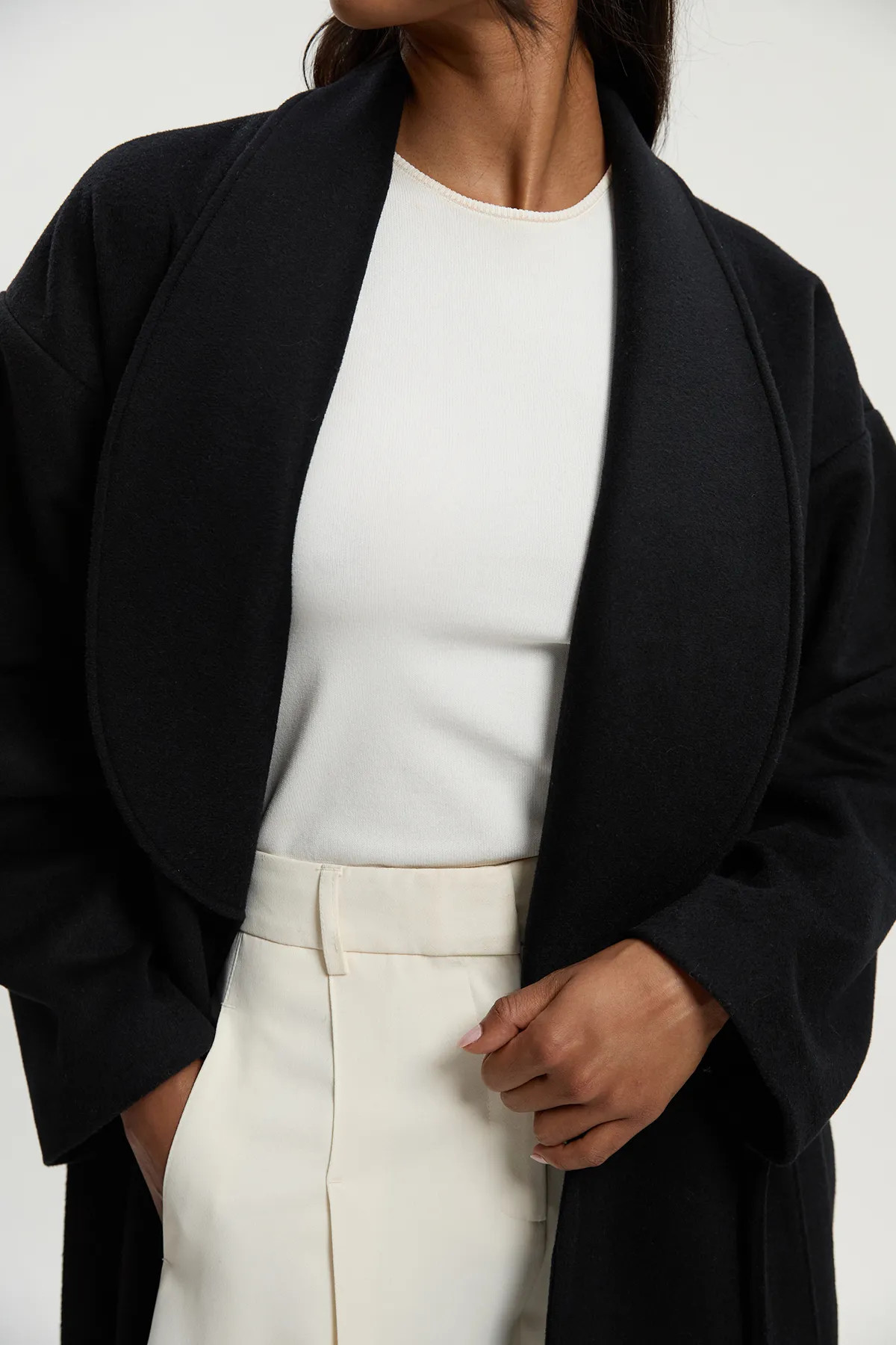 Brushed Wool  Belted Wrap Tailored Maxi Coat | Karen Millen UK + IE + DE + NL