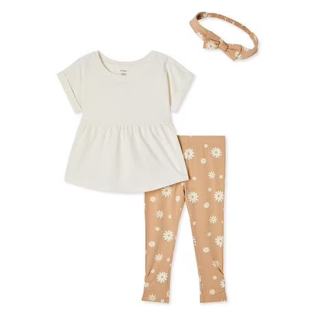 George Toddler Girls' Babydoll Tee and Legging 3-Piece Set | Walmart Canada | Walmart (CA)