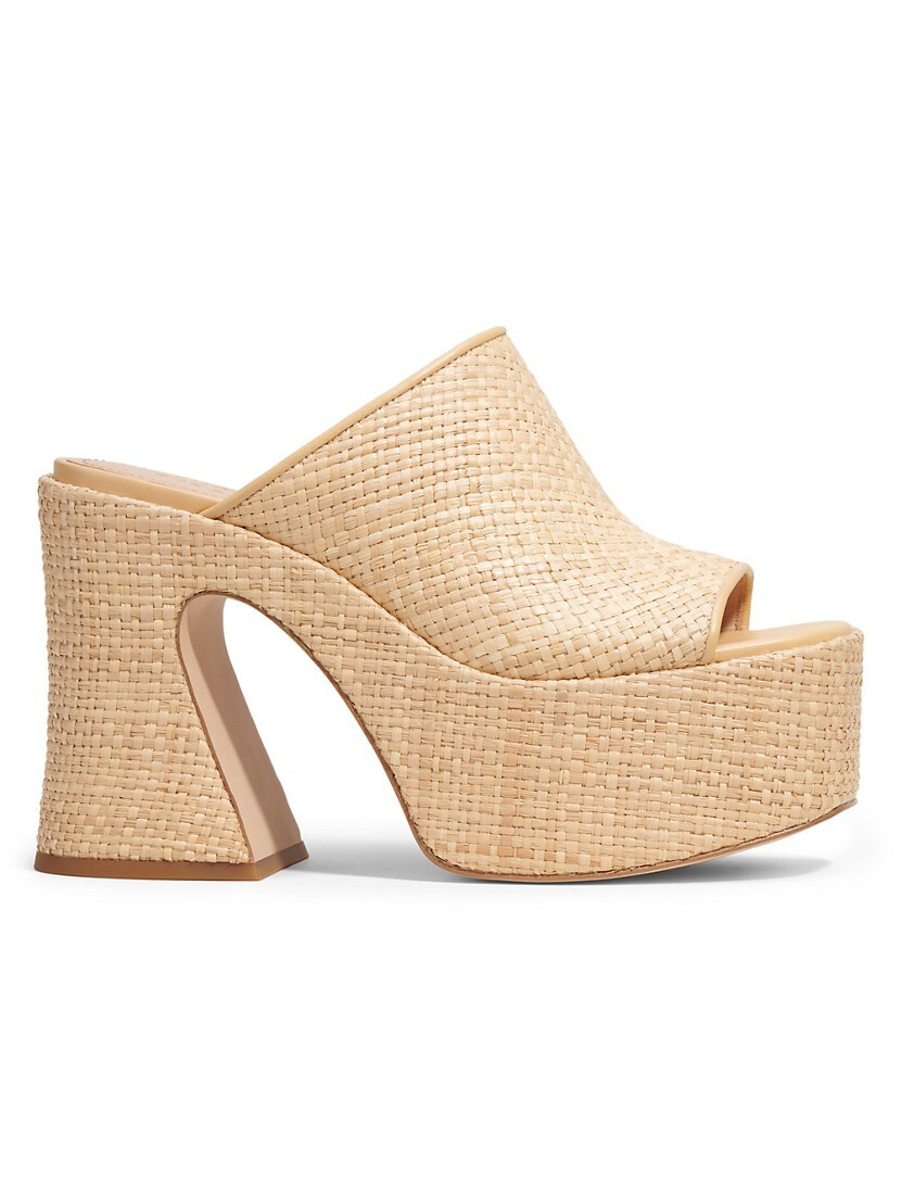 Bobi 110MM Raffia Platform Mules | Saks Fifth Avenue