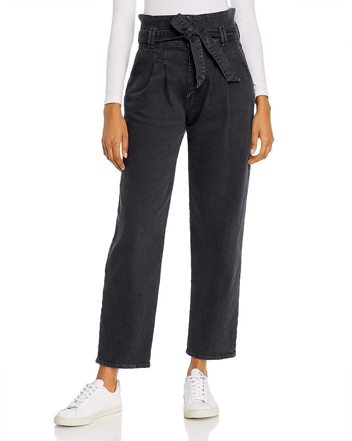 The Greaser Paperbag-Waist Wide-Leg Jeans in Faded Black | Bloomingdale's (US)