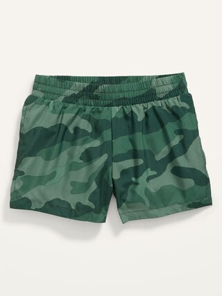 Go-Dry Cool Printed Dolphin-Hem Run Shorts for Girls | Old Navy (US)