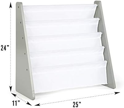 Humble Crew, Grey/White Kids Book Rack Storage Bookshelf, 4 Tiers | Amazon (US)