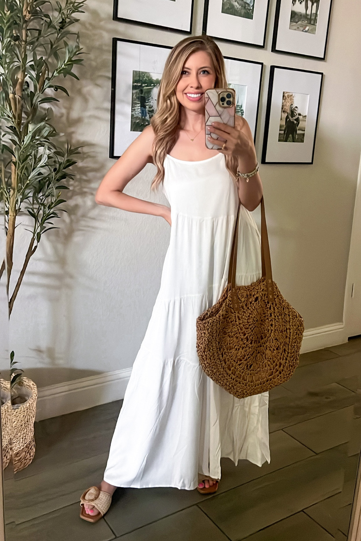 love a white maxi dress for summer! This one is fully ligned and flowy! These sandals are my favorite target find this summer! Comfy and a good memory foam for support! 

#LTKShoeCrush #LTKSummerSales #LTKTravel