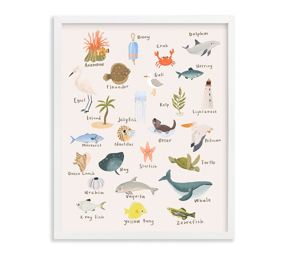 Minted® Sea Alphabet Wall Art by Kate Blalock | Pottery Barn Kids