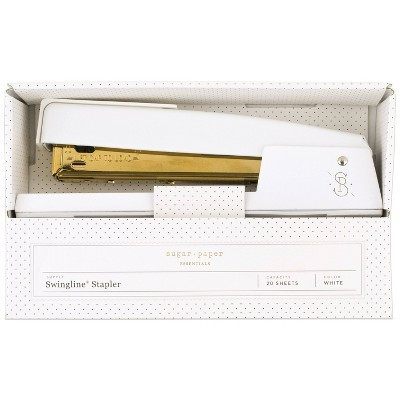 20 Sheet Capacity Stapler White/Gold - Sugar Paper Essentials: Fancy Office Stapler, Metal, Non-Powered Desk Tool | Target