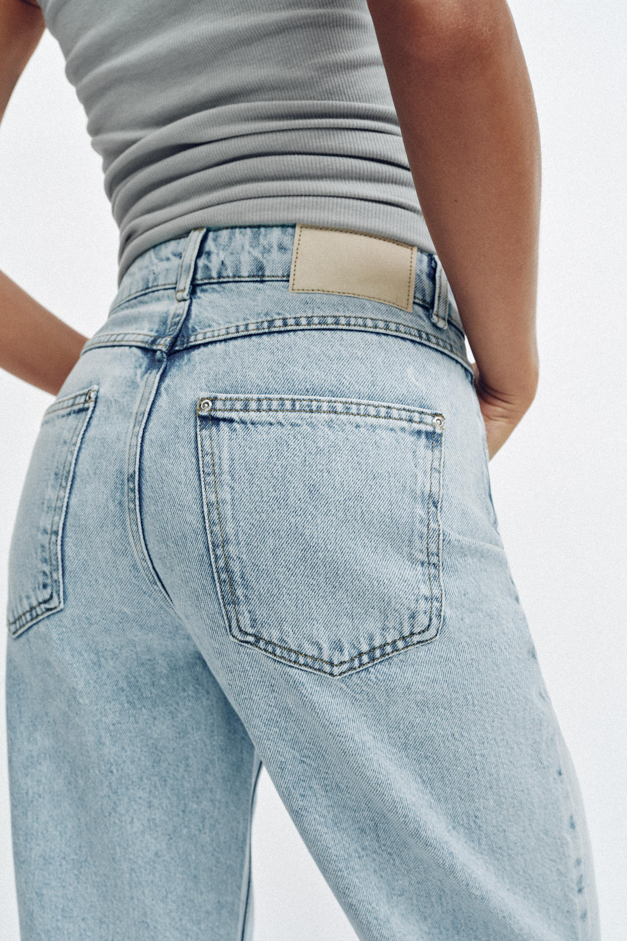 Z1975 HIGH-WAISTED CRISS-CROSS WAIST STRAIGHT JEANS | Zara US