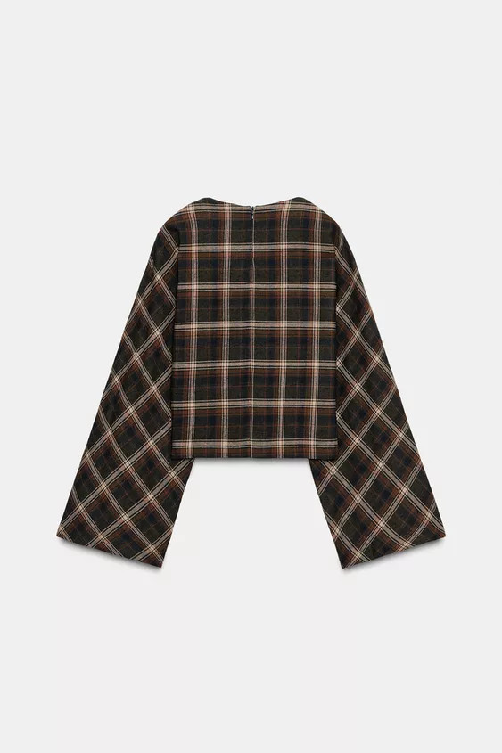 PLAID COTTON TOP | Zara US