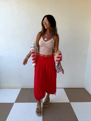 Kumbayah Pants Large / Red | Copper and Cloth