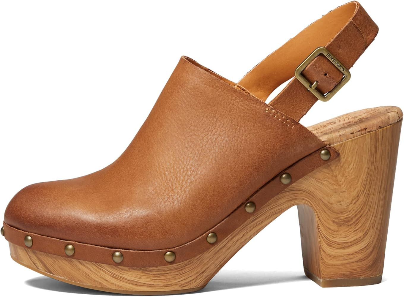 KORK-EASE Darby Women's Clog - Hand-Finished Leather Slingback with Woodgrain Pattern Wedge for S... | Amazon (US)