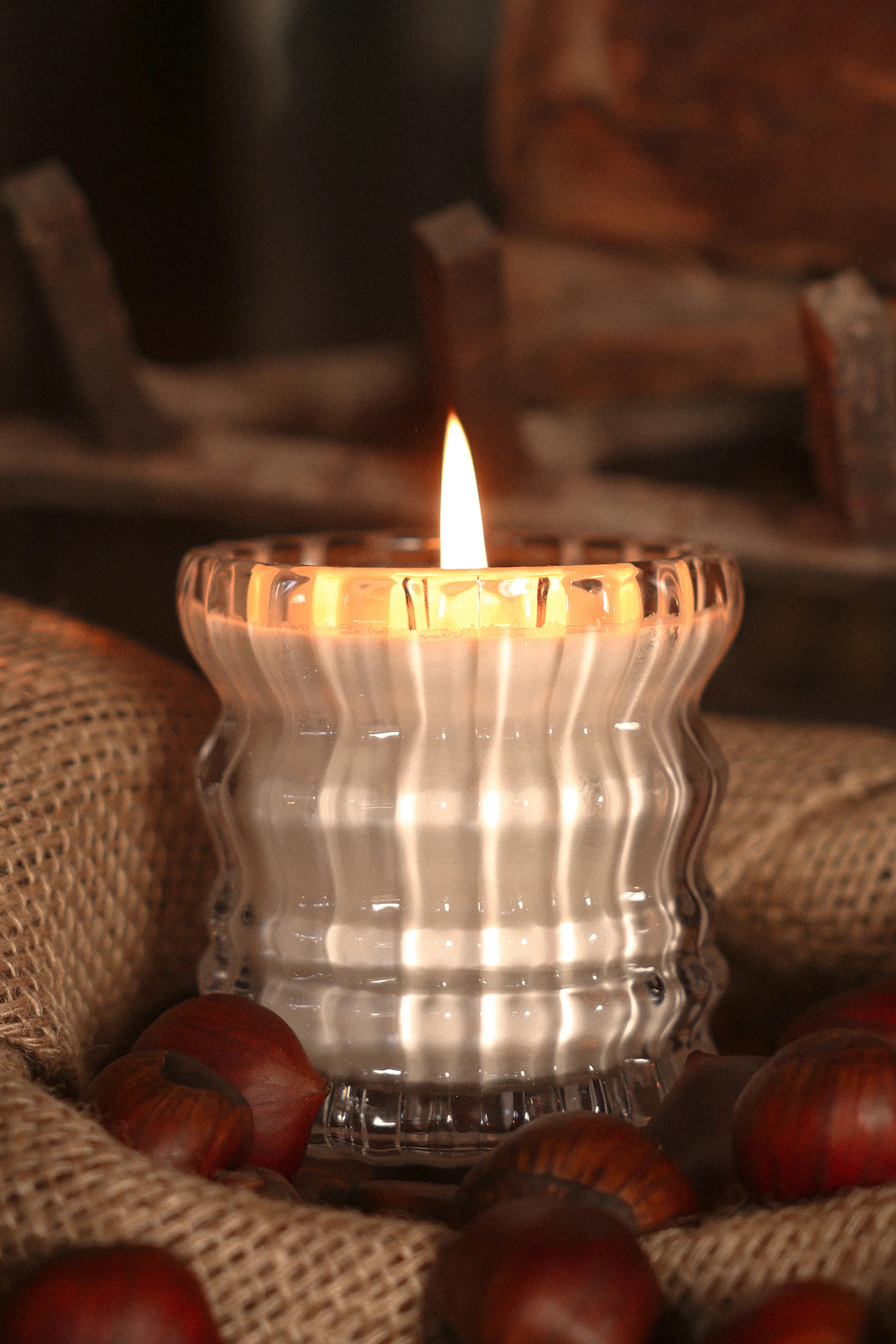 NOIX | Textured Glass Scented Candle | Auden Lueur