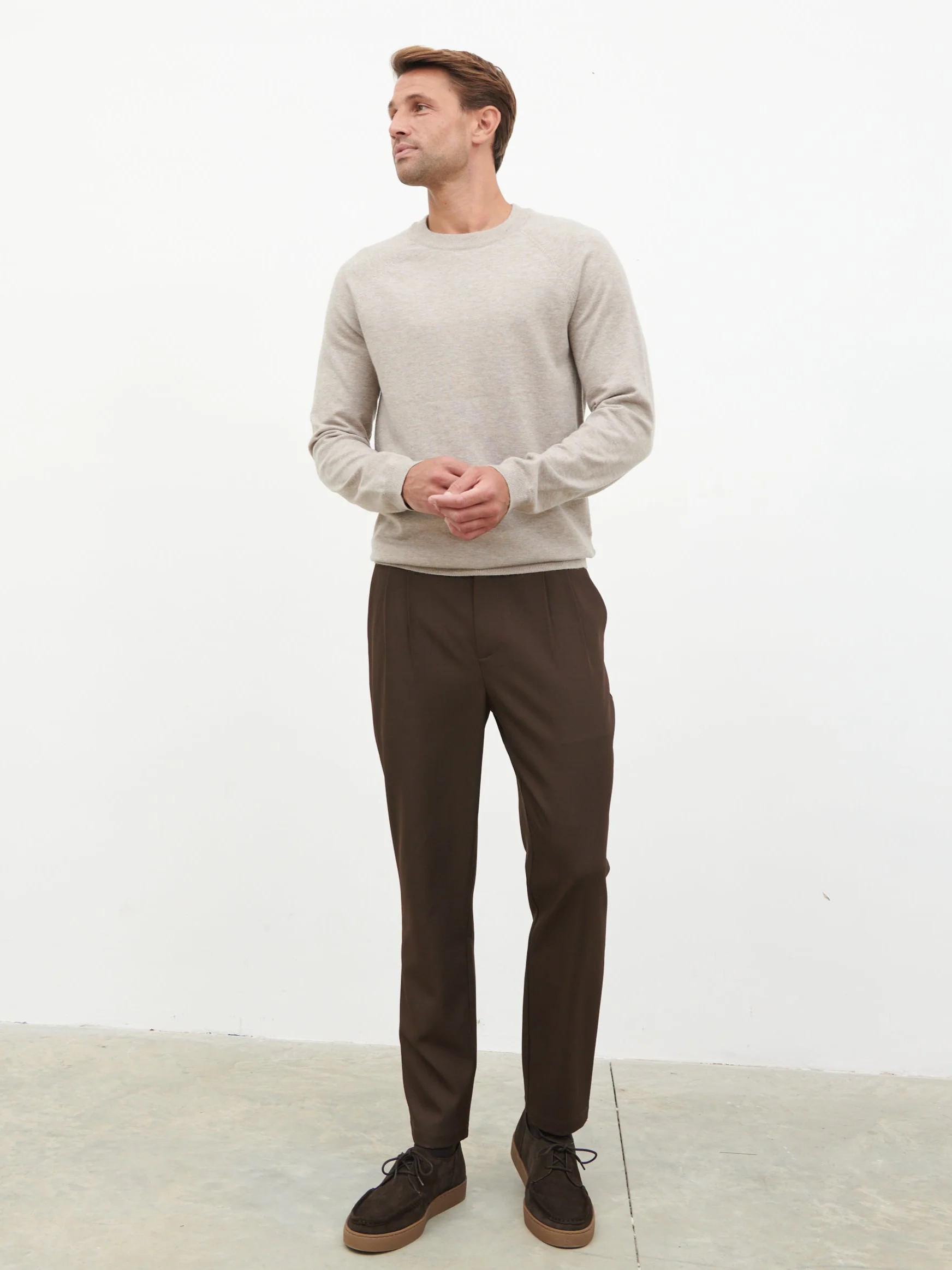 Axton Tailored Trousers - Chocolate Brown | NOBL