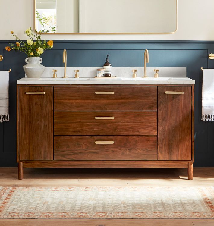Warrenton Walnut Double Vanity | Rejuvenation