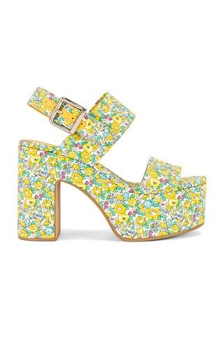 Jeffrey Campbell Moody Platform Sandal in Yellow Multi Floral from Revolve.com | Revolve Clothing (Global)